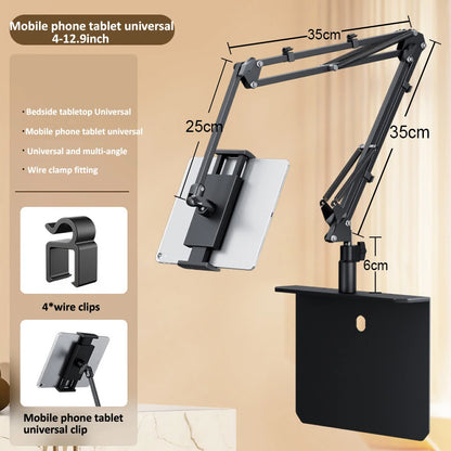 360Degree Bed Tablet Stand for 4-12.9inches Mobile Phones Tablets Lazy Arm Bed Desk Tablet Mount Support for iPad Mini Free Clip