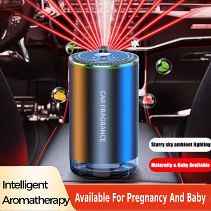 Car LED Aromatherapy Auto Machine Starry Sky Atmosphere Light Automatic Fragrance Intelligent Spray Car Aromatherapy Accessories