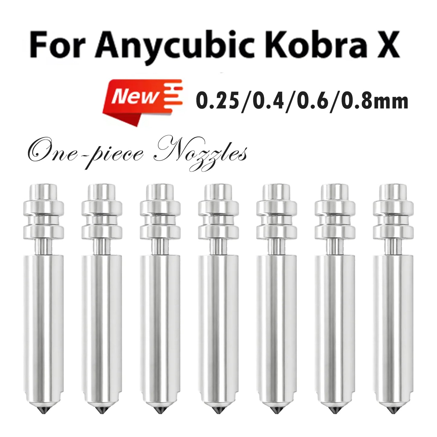 Upgrade Anycubic Kobra X Hotend Durability Bimetallic Nozzle For Anycubic Kobra X 0.2/0.4/0.6/0.8mm 3D Printers Accessories