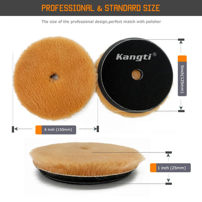 Wool Polishing Pad Woollen Car Buffing Pad 3/5/6Inch Polishing Disc Car Polish Buffing Pads Polisher Buffing Waxing Polish Tools