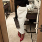 Tsiisd Commuting White Straight Leg Maxi Skirt Women Fashion High Waist Slim Casual Patchwork Party Outfit Female Maxi Skirt New