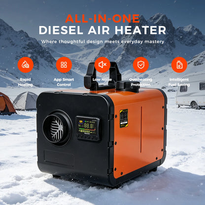 8KW 12V&24V&110-240V Diesel Air Heater With Bluetooth App,LCD Switch,24Hours Timing For Car Trailer Truck Diesel Parking Heater