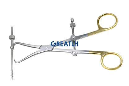 GREATLH Orthopedic Bone Reduction Forceps with Drill Guide Autoclavable Orthopedic Veterinary Instruments Stainless Steel