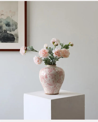 Blue and White Porcelain Vase Flower Vase Chinese-style Retro Porcelain Jars Ceramic Pot Flowerpot Home Decoration Accessories