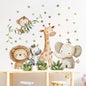 Cute Forest Animals Wall Stickers for Kids Rooms Children Boys Girls Baby Room Decoration Nursery Wallpaper Vinyl Elephant Lion