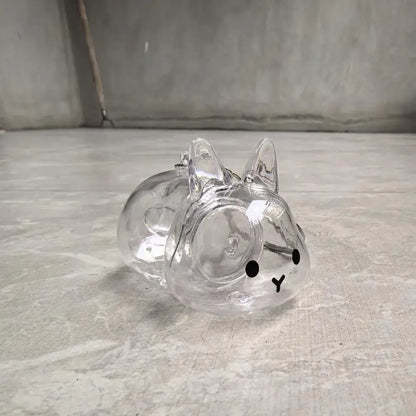 Cartoon Pet Hair Memorial Transparent Storage Box Keyring Cute Animal Rabbit Fur Organizer Keychain Bag Pendant Pet Souvenirs