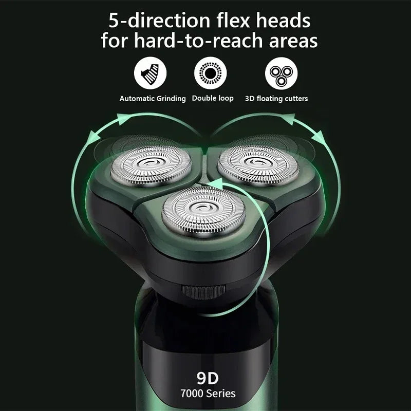 Men's Electric Shaver Intelligent Digital Display Waterproof Full Body Wash High Power Rechargeable Beard Trimmer
