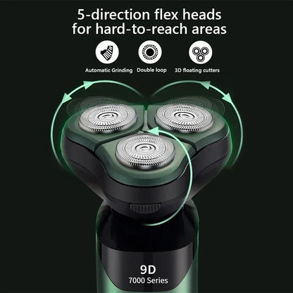 Men's Electric Shaver Intelligent Digital Display Waterproof Full Body Wash High Power Rechargeable Beard Trimmer