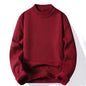 Half Turtleneck Knitwear Sweater New Autumn/Winter Mock Neck Sweatshirts Solid Color Pullovers Man Brand Casual Mens Clothing