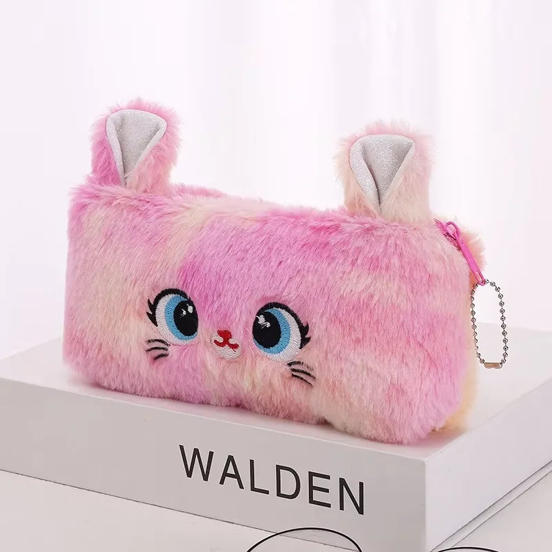 Cartoon Pencil Case Cute Cat Pencil Pouch Large Capacity Pencil Bag Stationery for Girls Kids Back to School