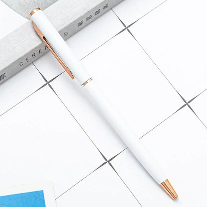 50 Pcs Metal Ballpoint Pen Rose Gold Pen Custom Logo School&office Supplies Stationery Business Gift Lettering Engraved Name
