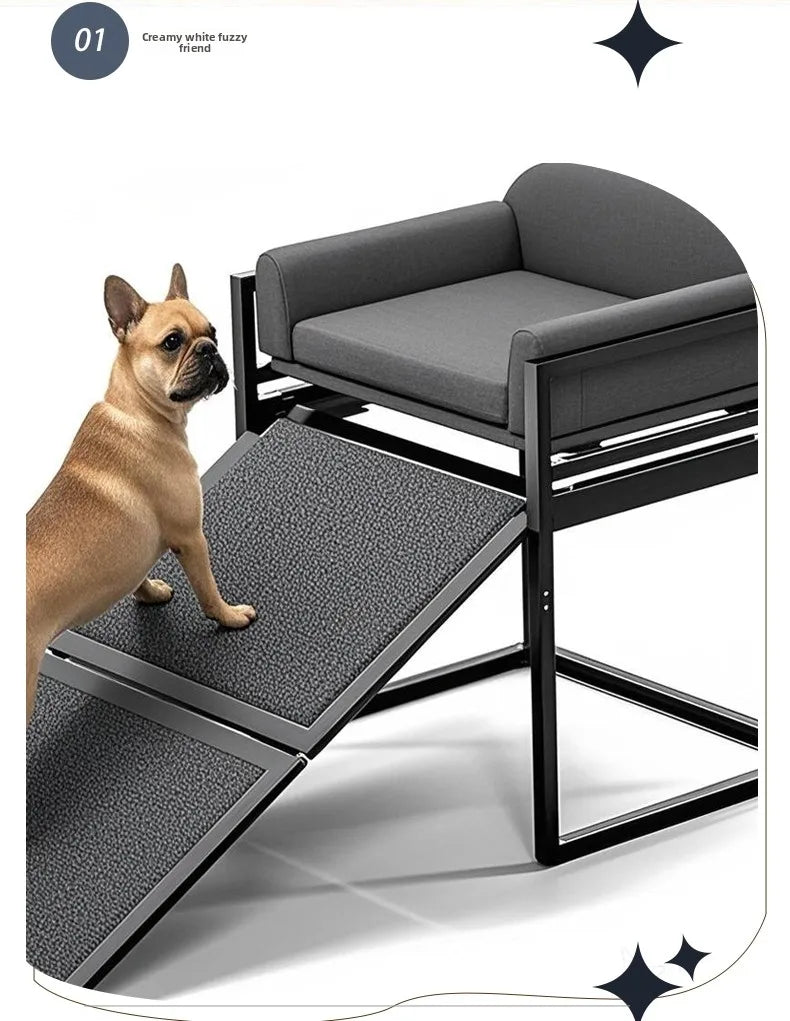 Foldable Pet Ramp for Dogs Cats Non Slip Steps Stairs Ladder for Small Large Senior Pets to Climb Bed Sofa