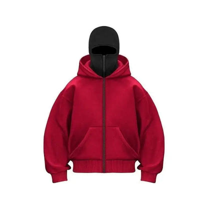 Unisex Plain Hooded Zip Up Sweatshirt Autumn Winter Ins Style Couple Matching Pullover Jacket