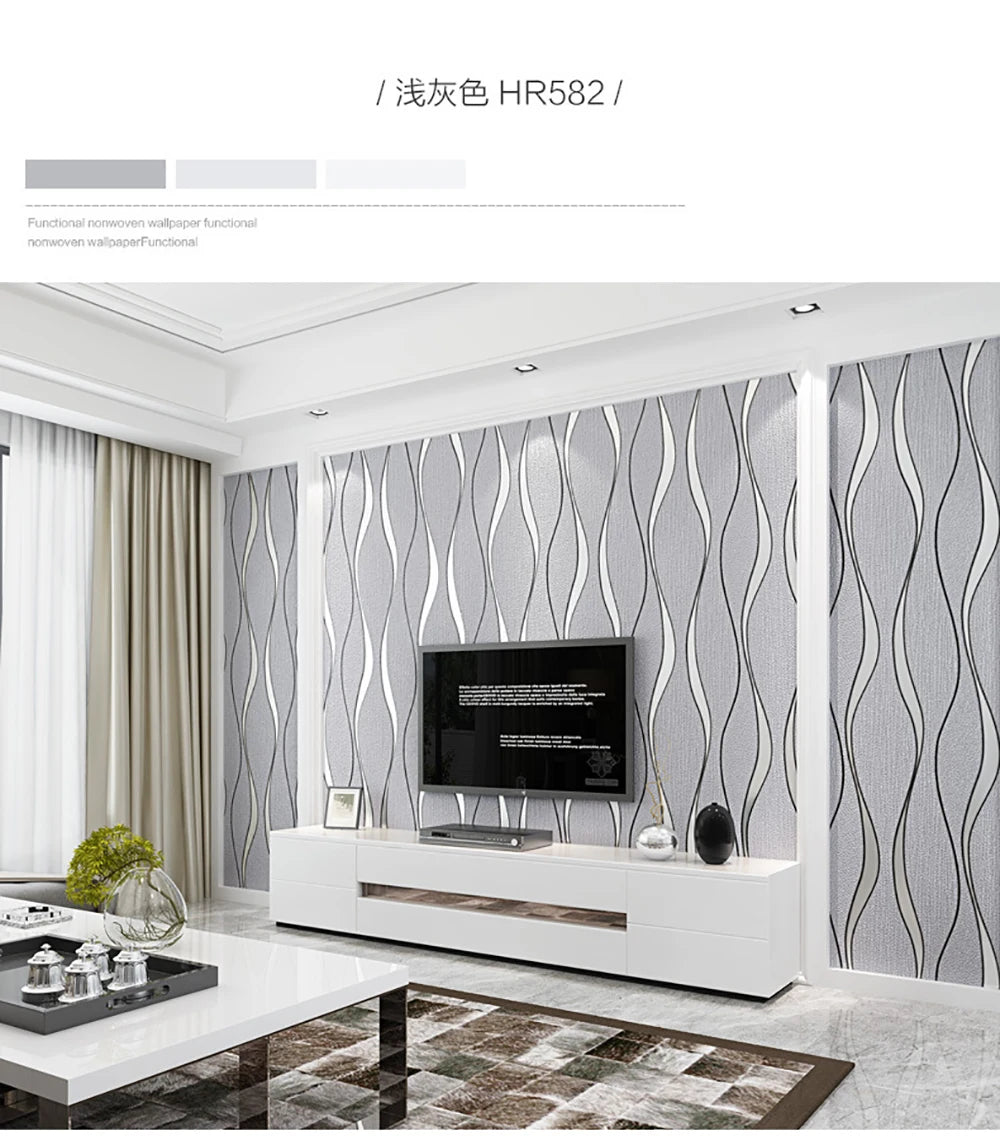 3D Wallpaper Stripe Wallpaper Living Room Background Wallpaper Curve Stripe TV Background Wallpaper Decoration Salon Maison Luxe