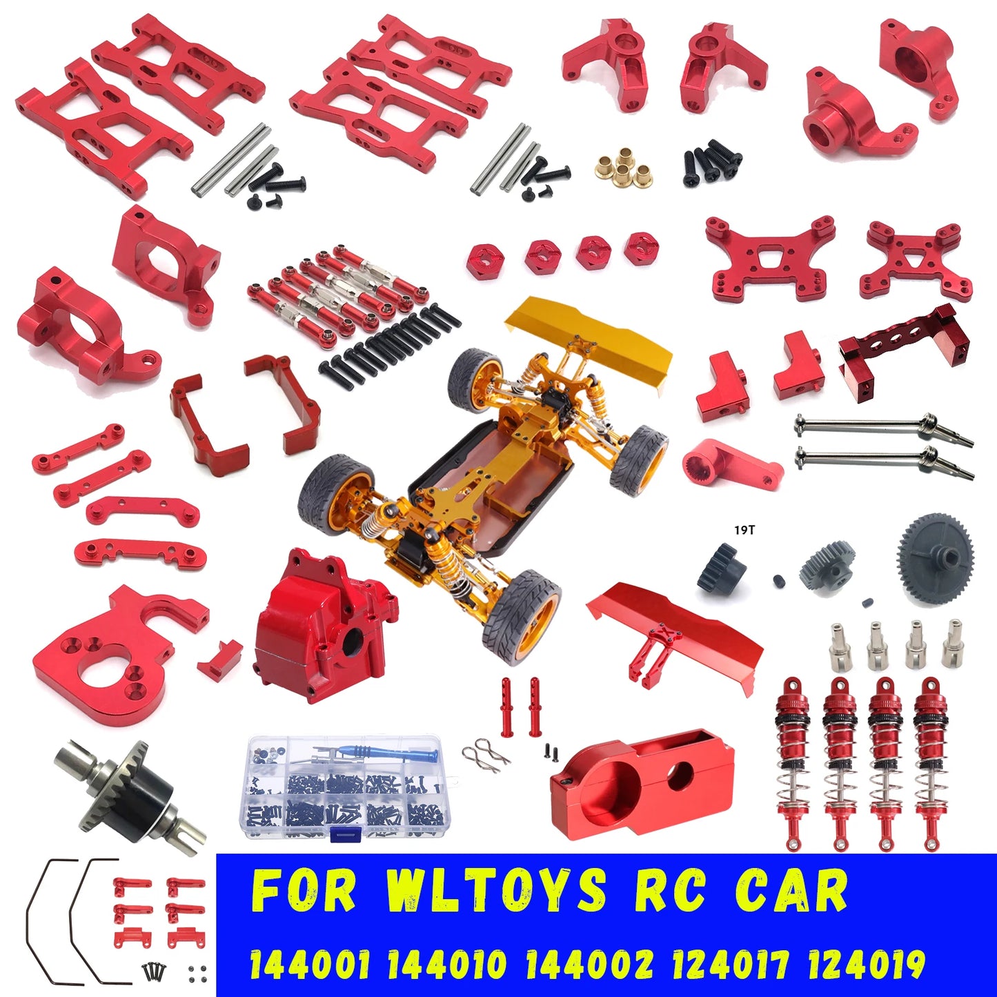 WLtoys 1/14 144001 144010 144002 1/12 124017 124019 124018 124010 RC Car Metal Upgrade Parts  Refurbishment Collecti