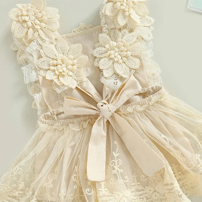 Baby Girl Summer Clothes Lace Romper Skirt Dress Princess Outfits Sleeveless Flower Newborn Outfit