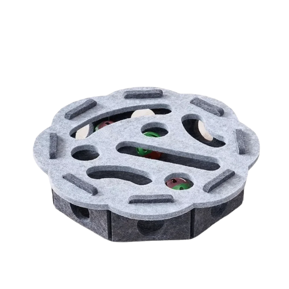 Cat Scratching Posts For Indoor Cat Puzzle Toy Felt Puzzle Box Cat Exercise Toy with Ball Kitten Interactive Indoor Exercise Toy