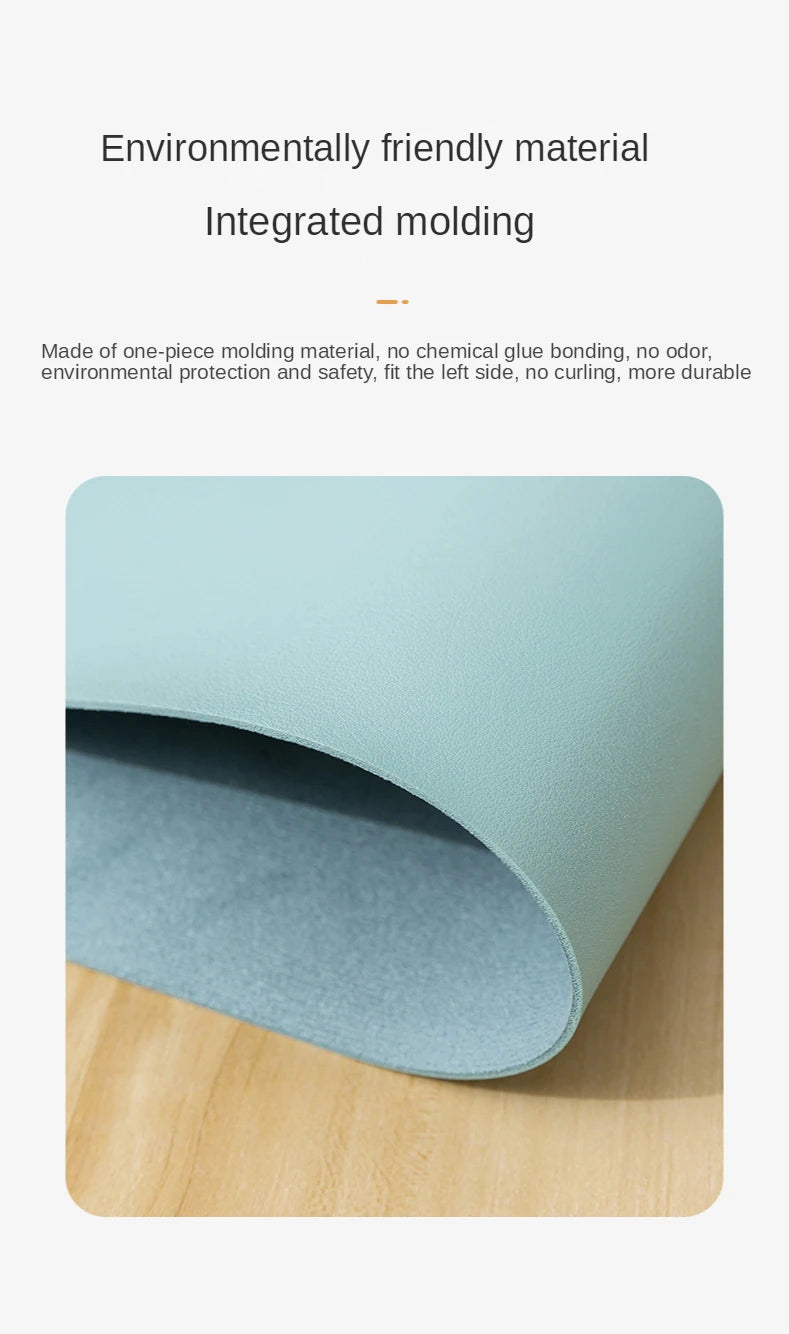 Simple Solid Color PU Leather Mouse Mat Anti Slip Waterproof Mouse Pad School Family Supplies Desk Set For Laptops PC Computer
