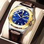 POEDAGAR Top Fashion Men's Quartz Watches Luxury Luminous Waterproof Man Clock Week Date Leather Business Men Watch Reloj Hombre