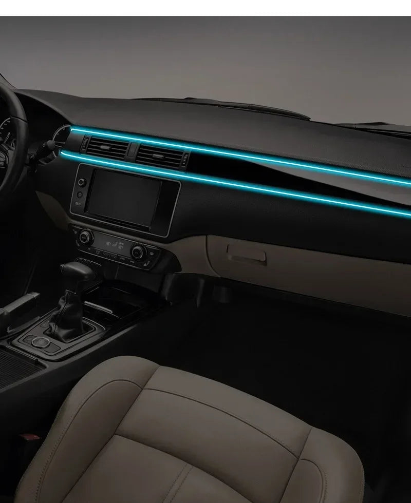 Car RGB Ambient LED Light Strip 1/2/3/4/5M APP Control USB Fiber Optic Atmosphere Lamp Neon Interior Console Decoration Lights