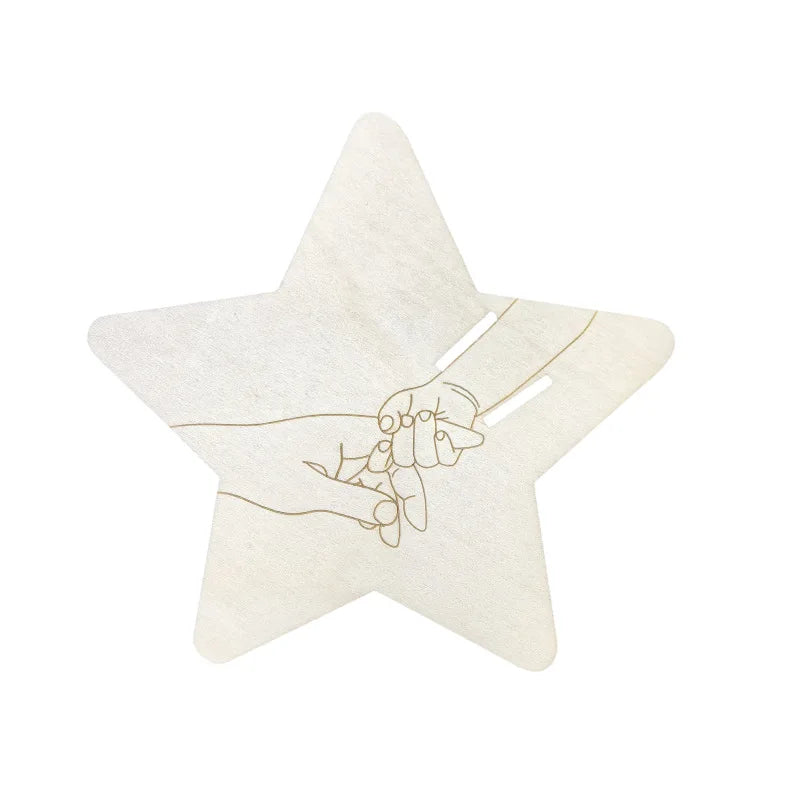 New Pattern Fashion Wooden Baby Birth Hospital Commemorative Plaque Circular Carved Newborn Collection Plaque Ornament
