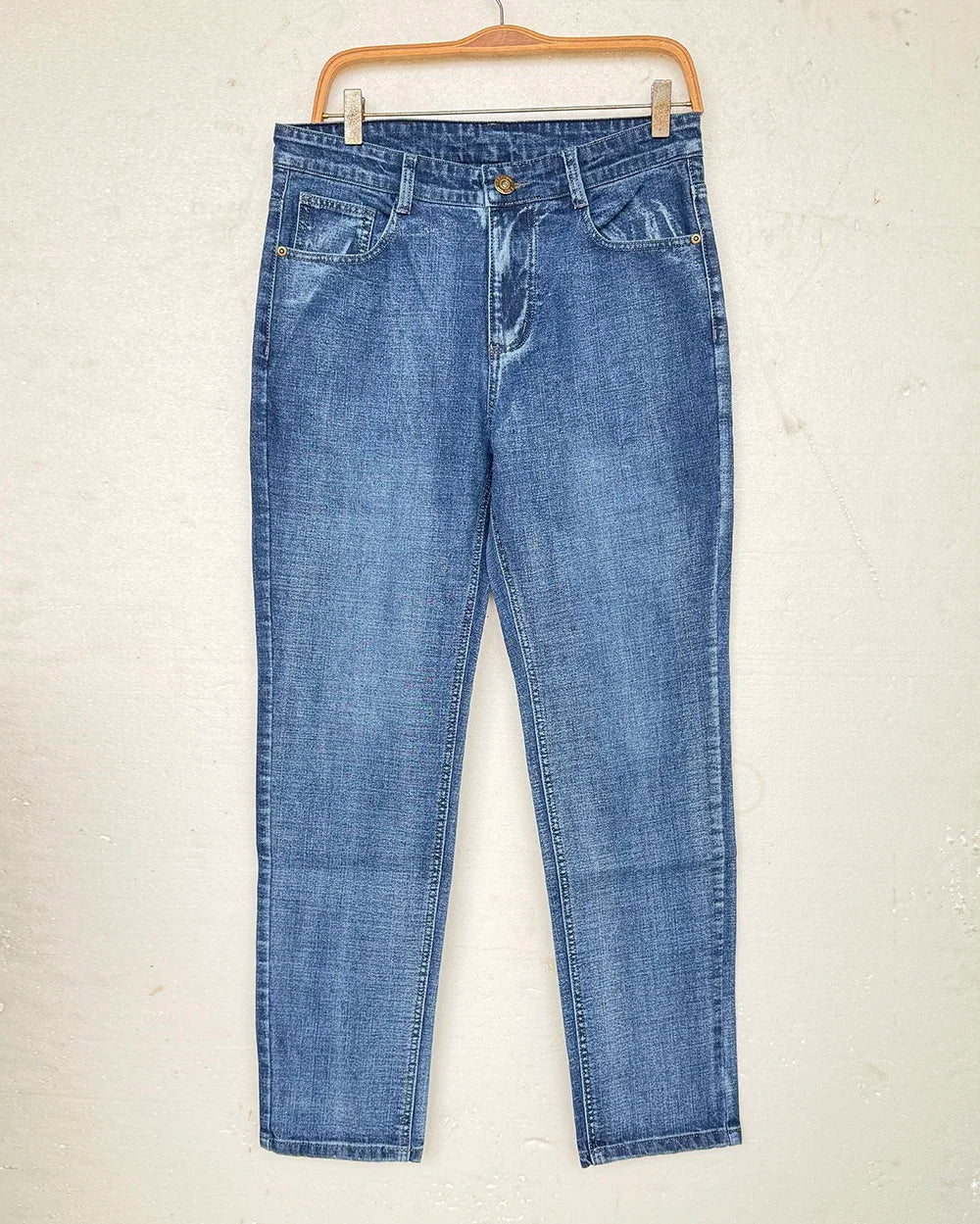 New Business‑Style Men's Jeans, Comfortable Straight Leg Stretch Denim Pants, Classic Blue Black Work Trousers, Fashion Versatile Male Clothing For Office, Business Occasions And Casual Daily Outfit