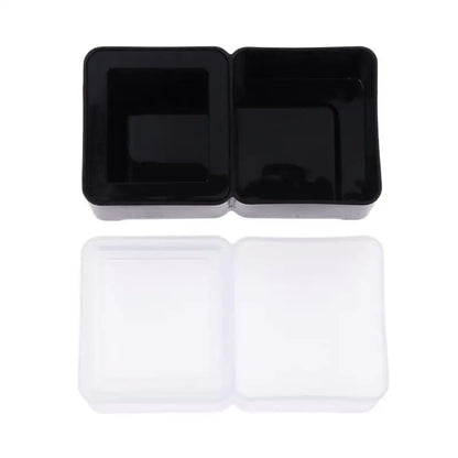 (.) Black/White Plastic Breeding Feeders Box Anti-escape Reptile Snake Feeding Bowl Double Box 2 In 1 Worm Dish