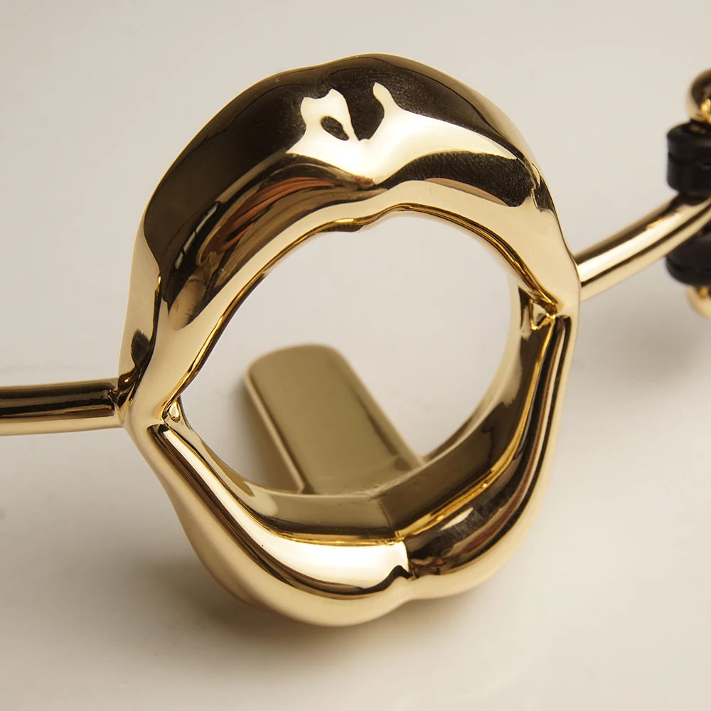 BDSM Metal Ring Tongue Gag, SM Deep Throat Mouth Gags Restraints,SM Bondage,Sex Toys for Couples