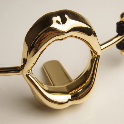 BDSM Metal Ring Tongue Gag, SM Deep Throat Mouth Gags Restraints,SM Bondage,Sex Toys for Couples