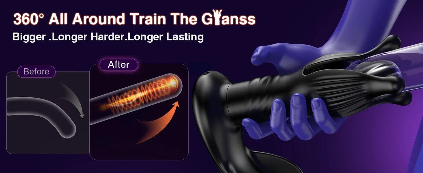 Prostate Massager Anal Plug with 9 Tension Shock Flapping Thrusting Vibrating Butt Plug APP Control Male Vibrator Adult Sex Toys