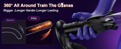 Prostate Massager Anal Plug with 9 Tension Shock Flapping Thrusting Vibrating Butt Plug APP Control Male Vibrator Adult Sex Toys