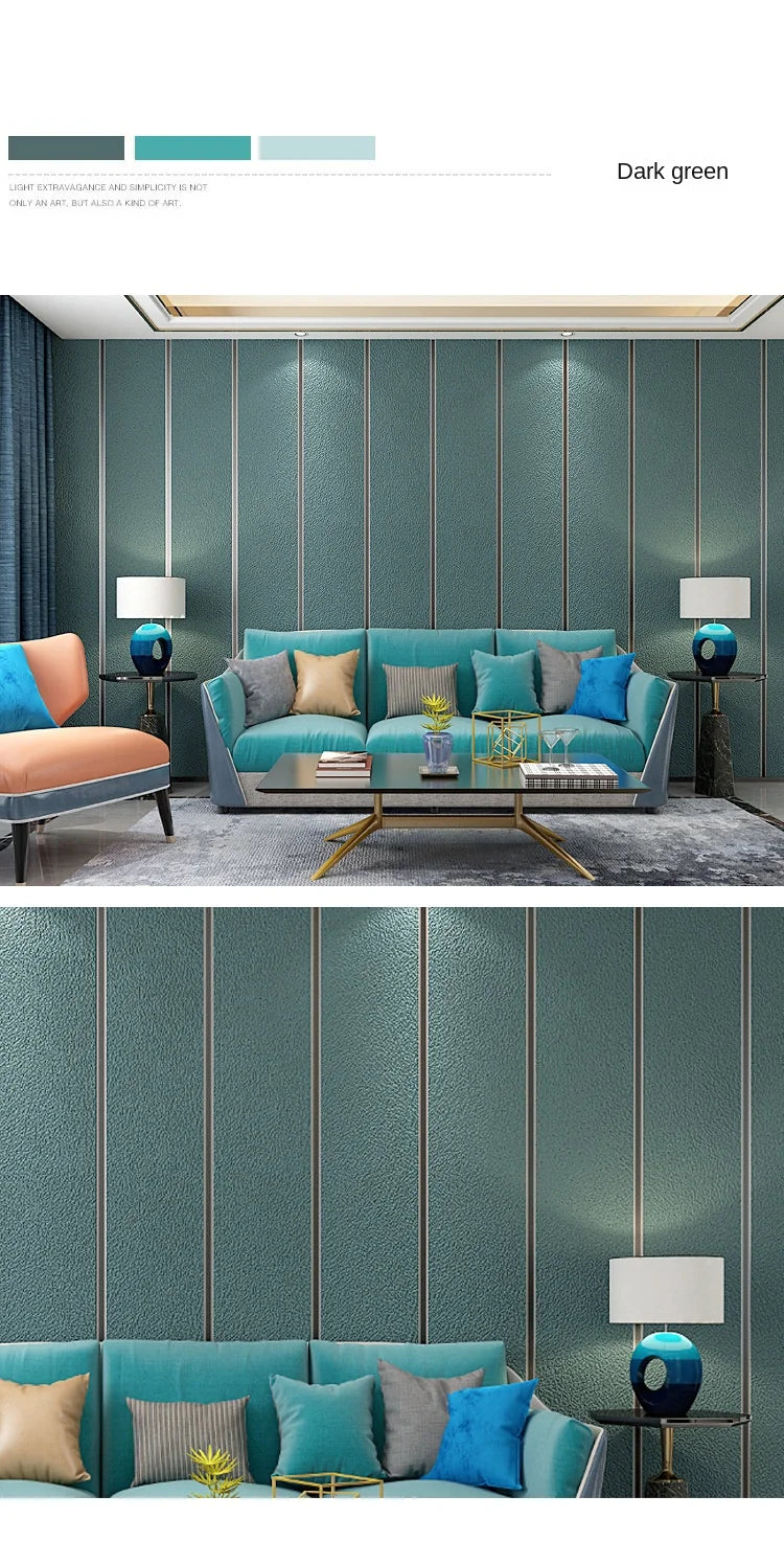 Modern Deerskin Velvet Wallpaper Non-woven Fabric 3D Stripe Living Room Bedroom TV Background Wall Paper טפט לקיר Home Decor