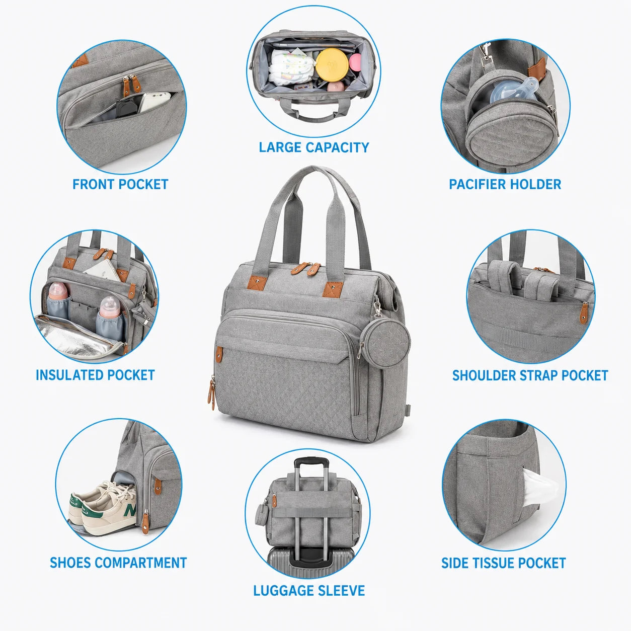 Baby Diaper Bag Large Capacity Multifunction Travel Nappy Backpacks Baby Stuff Maternity Bags Outdoor Mommy Bag Baby Nursing