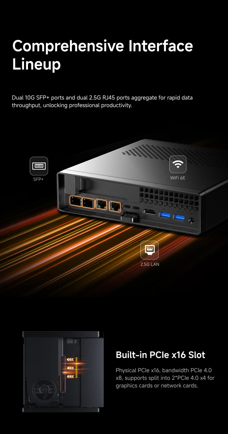 MINISFORUM MS-A2 Mini PC AMD Ryzen 9 9955HX/7945HX Windows 11 DDR5 PCIe SSD WIFI6E BT5.2 Dual 10G SFP+ Gaming MINI PC Computer