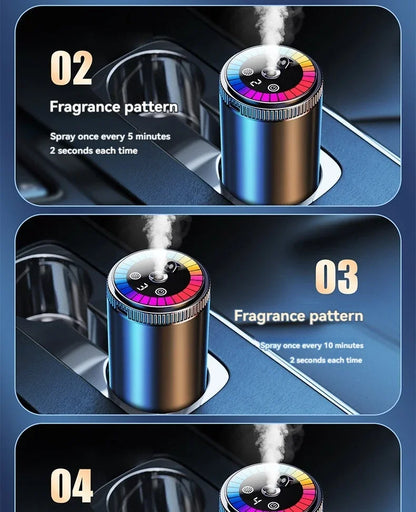Smart Car Aroma Diffuser Rechargeable Air Freshener Auto On Off 5 Modes Starry Sky Ambient Light USB Car Purifier Humidifier