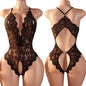One Pieces Bodysuit Plus Size Women Lace Jumpsuit Erotic Outfits Sexy Backless Romper Deep V Open Bra Crotchless Teddy Bodysuits