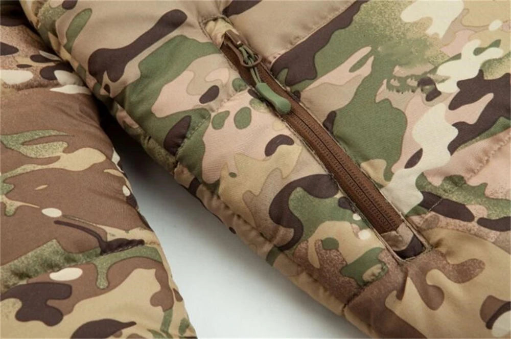 Winter Coat With Hoodie Mens Camouflage Tactical Jackets Outdoor Hooded Light Weight Thermal Reflective Windbreaker Men Clothing