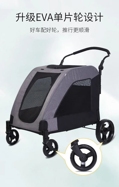 2027functional medium and large pet carts for outdoor travel, large size walking dog carts, portable and foldablePet Strollers
