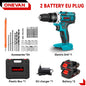 ONEVAN 25+3 Torque Electric Drill Portable Cordless Impact drill Furniture Wood Power Screwdriver Tools For Makita Battery Pin