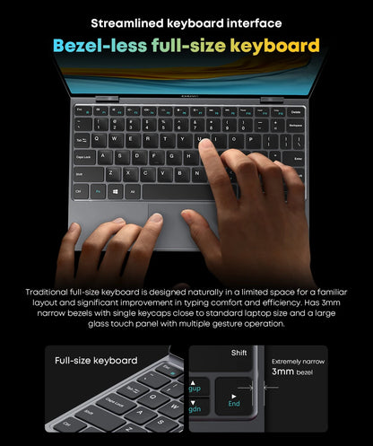CHUWI MiniBook X N150 Laptop 10.51 Inch 16GB /12GB RAM 512GB SSD 2-in-1 Yoga Mode Intel Windows 11 Notebook 360° Flipable WiFi 6