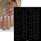24-Design Airbrush Stencil Nail Stickers 1Pcs Butterfly/Heart/French Line Nail Decal Adhesived DIY Nail Template Airbrush Slider