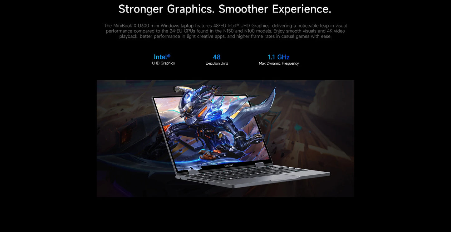 CHUWI MiniBook X Laptop Tablet PC 2 In 1 16GB 512G SSD Intel U300/N150 10.51 Inch FHD IPS Screen 1920*1200 Windows 11 Notebook