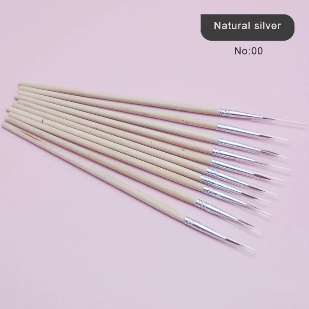 10Pcs/Set Fine Hand-painted Thin Hook Line Pen Short Wood Rod Drawing Art Pen Paint Brush Art Supplies Nylon Brush Special Offer