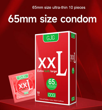 Extra Large Size 65mm Condoms Adults Toys For Men 10pcs XXL G-Spot Penis Sleeve Super Ultra Thin Smooth Condones Sex Products