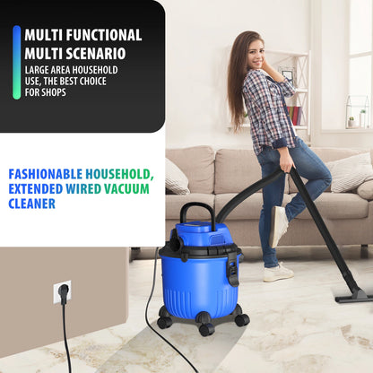 3in1 Wet and Dry Vacuum with 15L Collection Tank for Wet Suction, Dry Suction and Blowing,for Indoor, Outdoor Vacuuming Cleaning