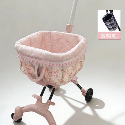 Easy Assembly DIY Pet Stroller Portable Foldable Cart Breathable Travel Carrier for Small Breed Dogs Cats Outdoor Walking