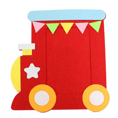 3Pcs/set DIY Cartoon Animal 6 Inch Photo Frame Children Handmade Craft Art Toys for Kids Girl Home Decor Kindergarten Applique