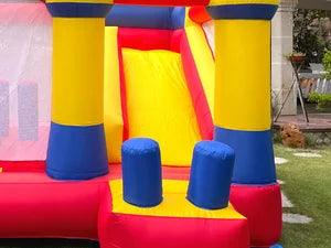KF Bounce House with Slide Commercial Bouncy Castle for Age 8-12 Inflatable Bounce House with Blower for Outdoor Party