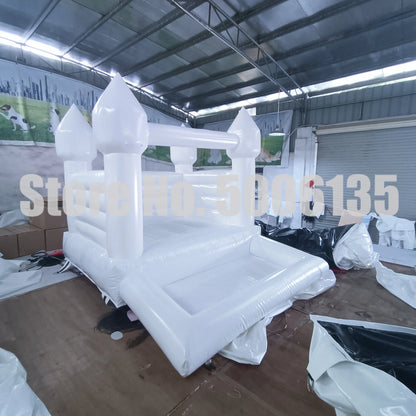 3x2.5M White Bouncer Wedding Birthday Event Jumping Mini Bounce House Commercial White Bounce House With Ball Pit Customized