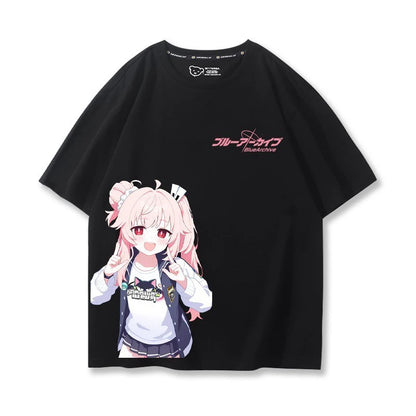Takanashi Hoshino Game Blue Archive Cosplay T-shirts 3D Print Anime Cartoon Tees Summer Men Women Harajuku Y2k Short Sleeve Tops